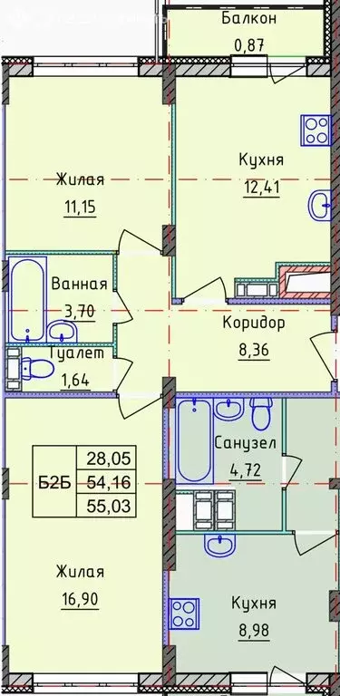 2-комнатная квартира: Ярославль, Брагинская улица, 18к2 (56 м) - Фото 0