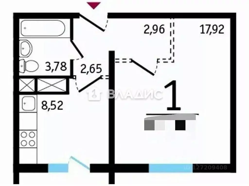 1-к кв. Ростовская область, Ростов-на-Дону ул. Ткачева, 42с2 (38.0 м) - Фото 1