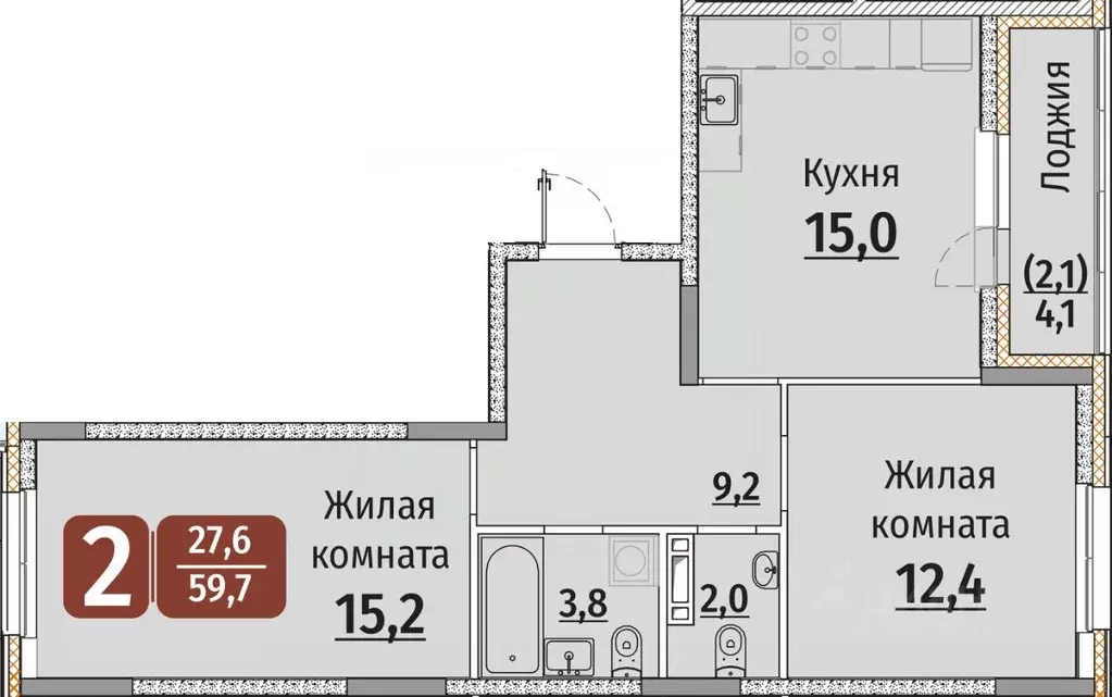 2-к кв. Чувашия, Чебоксары ул. Энергетиков (61.75 м) - Фото 0