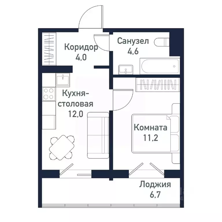 1-к кв. Челябинская область, Челябинский городской округ, пос. ... - Фото 0