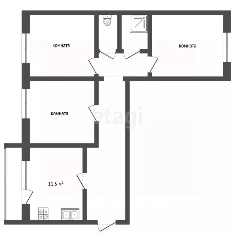 3-к кв. Ханты-Мансийский АО, Ханты-Мансийск ул. Энгельса, 12 (80.5 м) - Фото 1