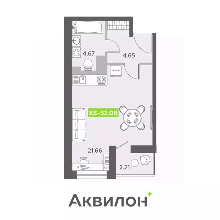 Студия Санкт-Петербург бул. Головнина, 6к1 (32.4 м) - Фото 0