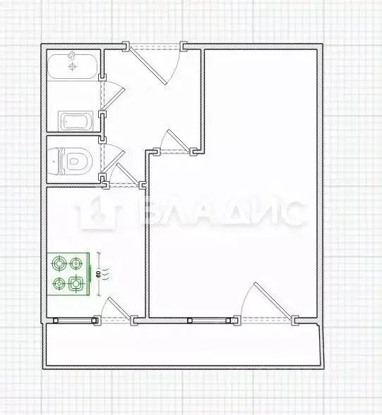 1-к кв. Пензенская область, Пенза ул. Воронова, 18 (33.8 м) - Фото 2