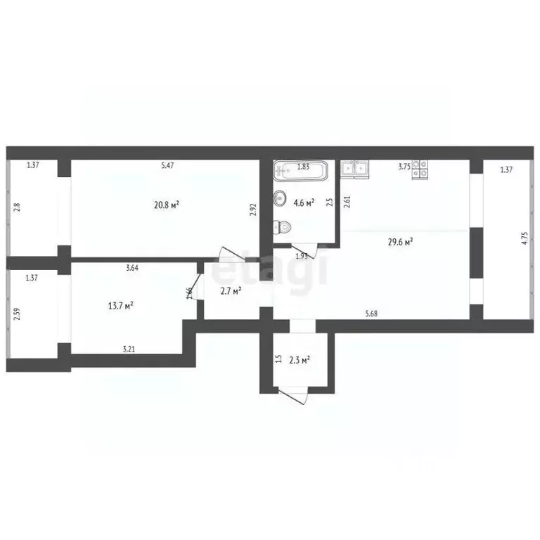 2-к кв. Крым, Бахчисарай ул. Грузинова, 61 (73.7 м) - Фото 1