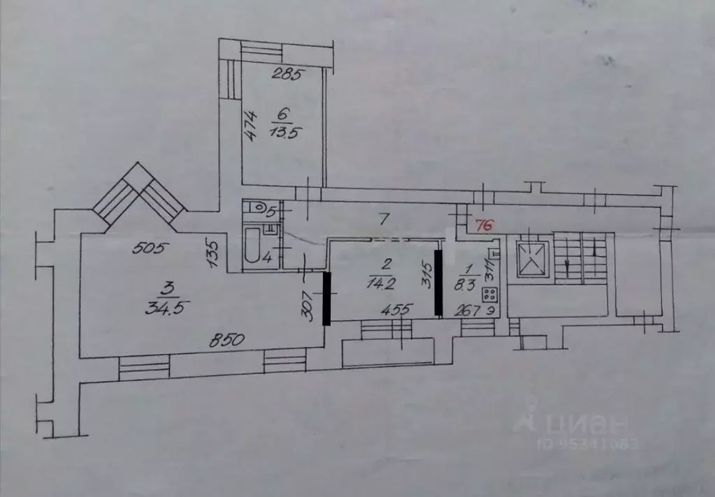 3-к кв. Новосибирская область, Новосибирск ул. Гаранина, 7 (88.4 м) - Фото 1