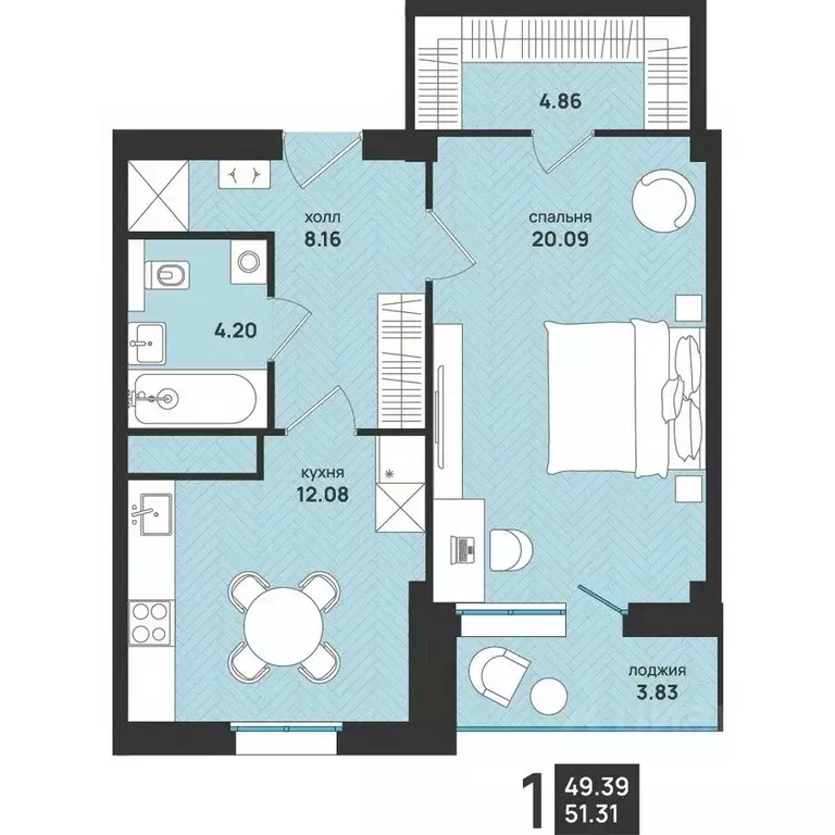 1-к кв. Архангельская область, Архангельск ул. Свободы, 16 (51.31 м) - Фото 2