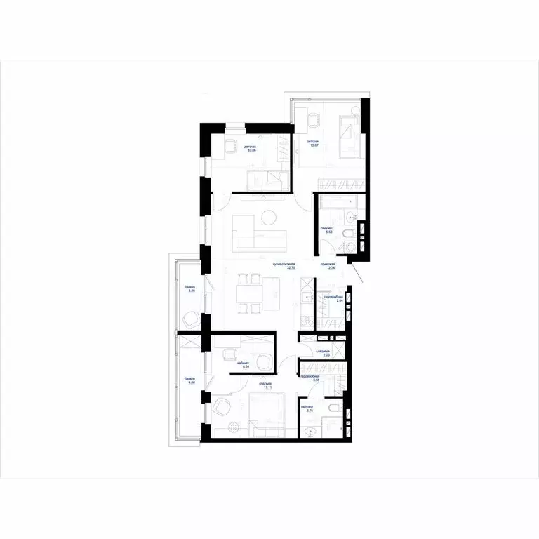 4-комнатная квартира: Владивосток, Ленинский район, жилой комплекс ... - Фото 1