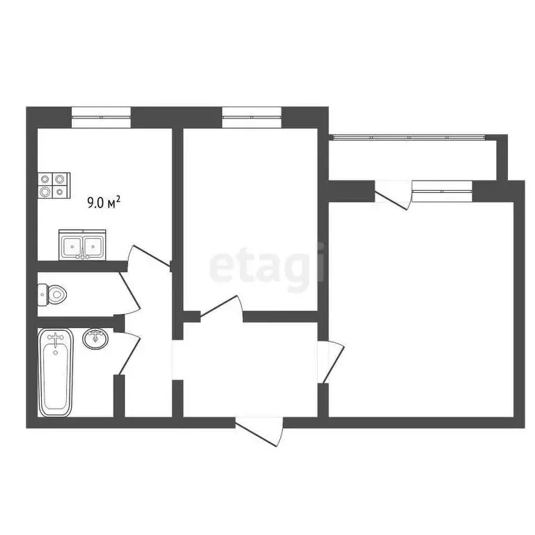 2-комнатная квартира: Миасс, улица Готвальда, 21 (49.7 м) - Фото 1
