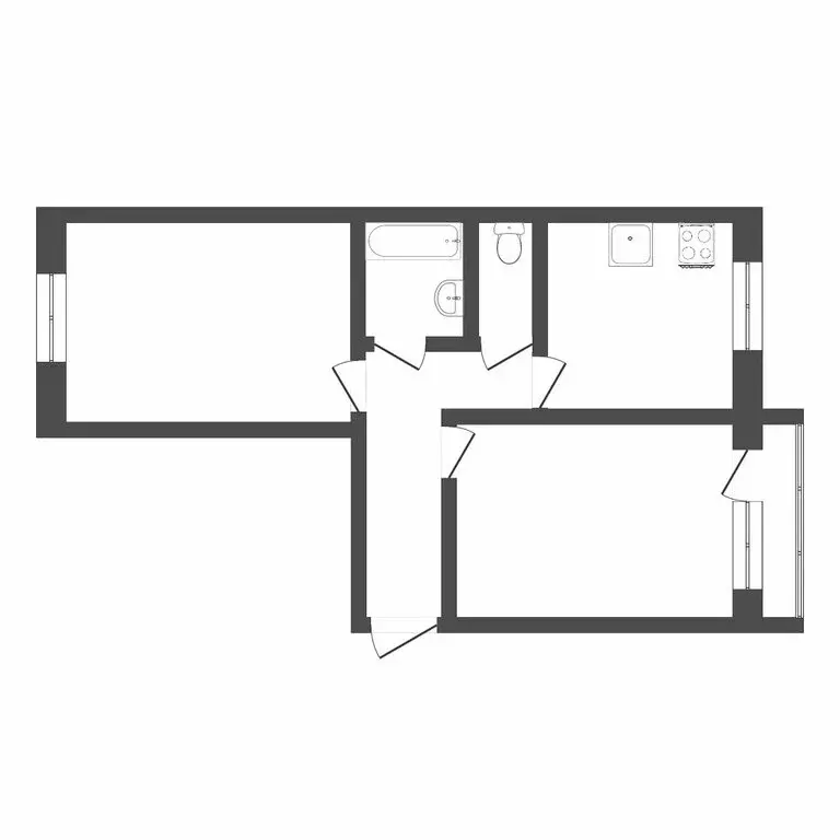 2-комнатная квартира: Тюмень, Ткацкий проезд, 18 (45.4 м) - Фото 1