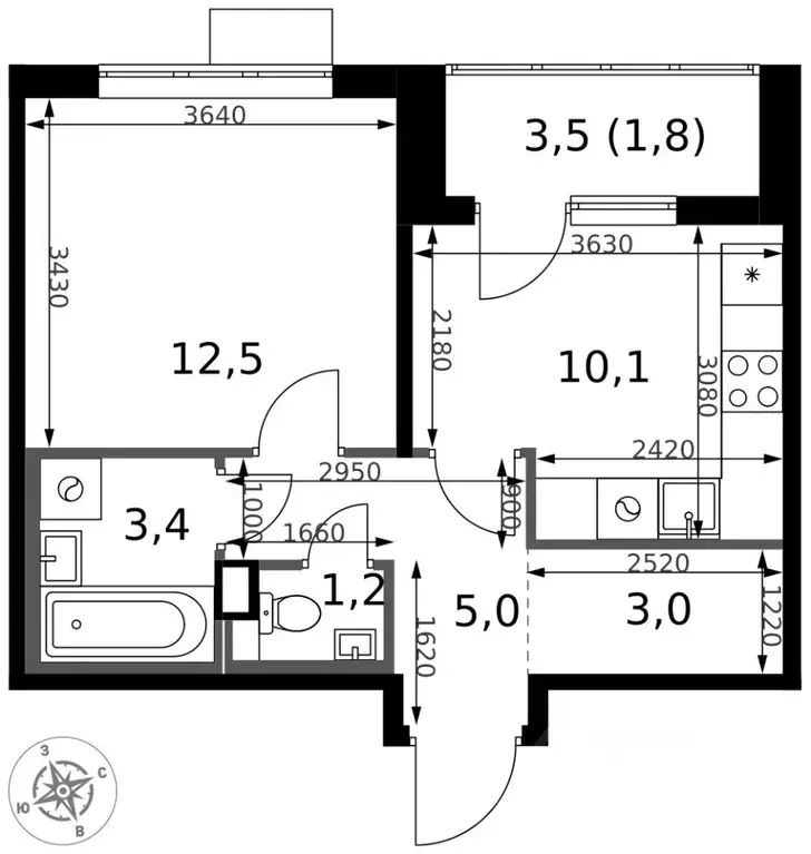 1-к кв. Московская область, Химки Клязьма-Старбеево мкр, Международный ... - Фото 1