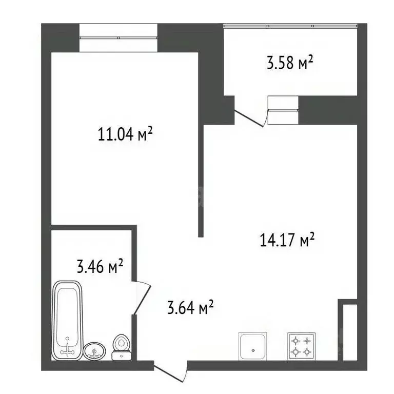 1-к кв. Иркутская область, Иркутск ул. Пискунова, 132 (36.8 м) - Фото 2