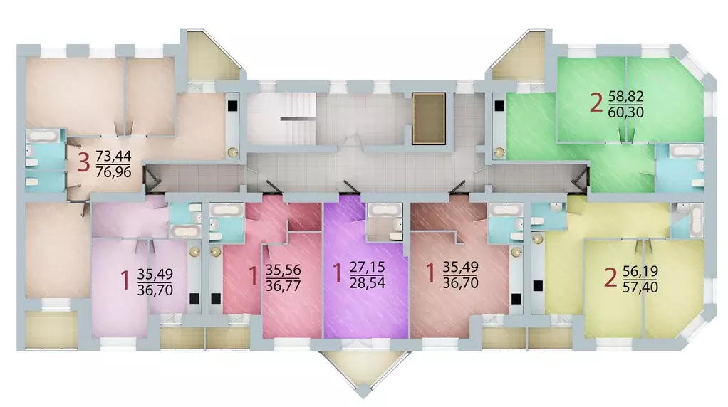 3-к кв. Омская область, Омск ул. 3-я Енисейская, 28/1 (73.44 м) - Фото 1