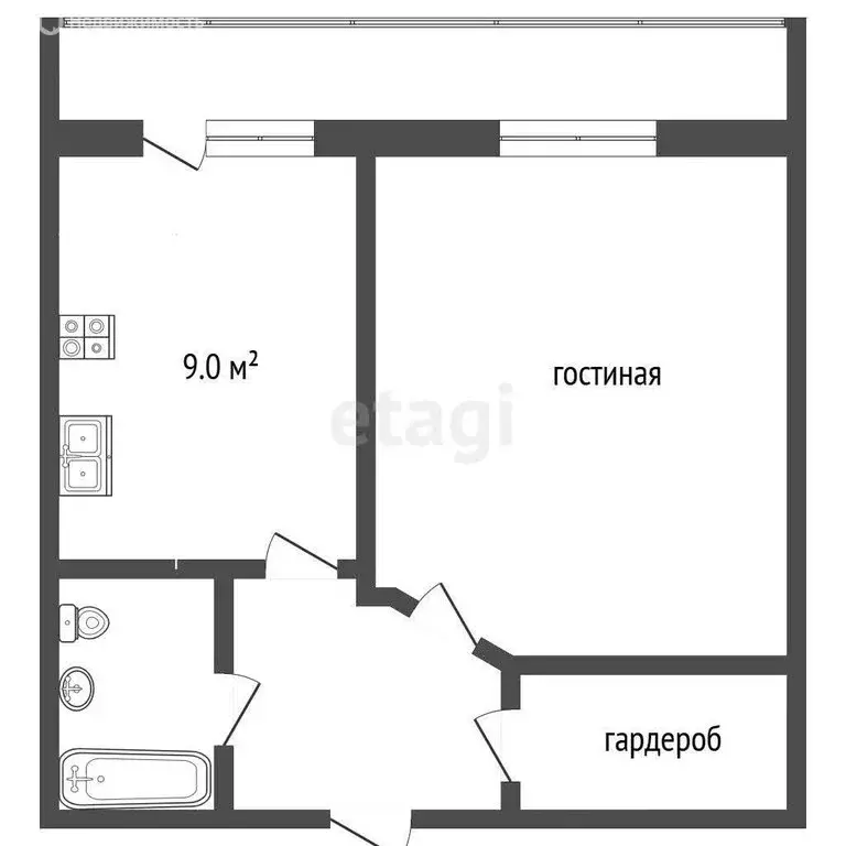 1-комнатная квартира: Альметьевск, проспект Строителей, 80 (35.3 м) - Фото 1
