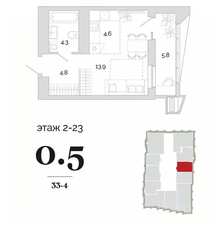 1-к кв. Пензенская область, Пенза проезд 2-й Свердлова, 4 (33.4 м) - Фото 0