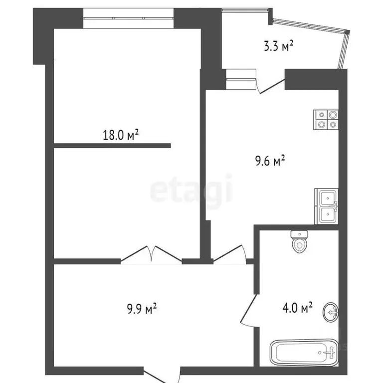 1-к кв. Московская область, Одинцово ул. Гвардейская, 9 (42.0 м) - Фото 1