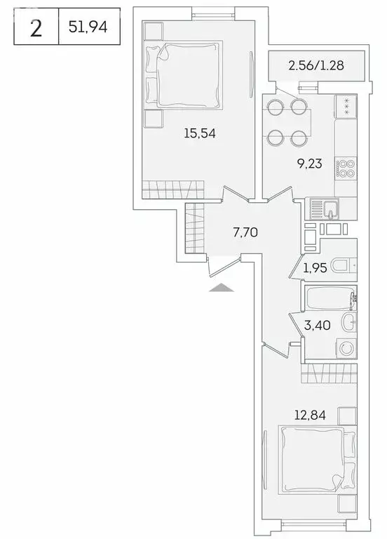 2-комнатная квартира: Мурино, Екатерининская улица, 11 (50.4 м) - Фото 0