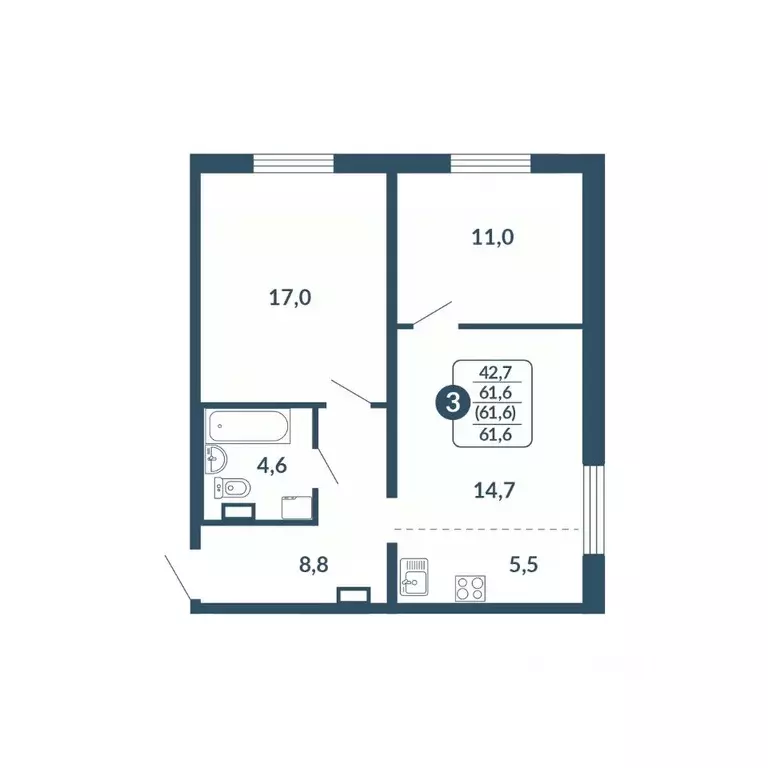 2-к кв. Кировская область, Киров Скандинавия жилой комплекс (61.6 м) - Фото 1