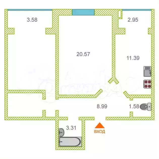 2-к. квартира, 75 м, 2/4 эт. - Фото 0