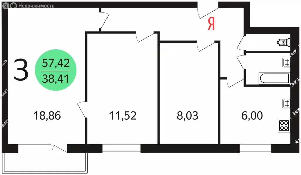 3-комнатная квартира: Москва, Чертановская улица, 24к3 (61 м) - Фото 0