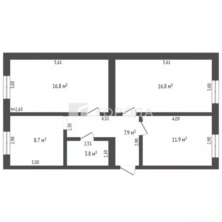 3-к кв. Алтайский край, с. Шипуново ул. Строительная, 2Г (65.9 м) - Фото 1