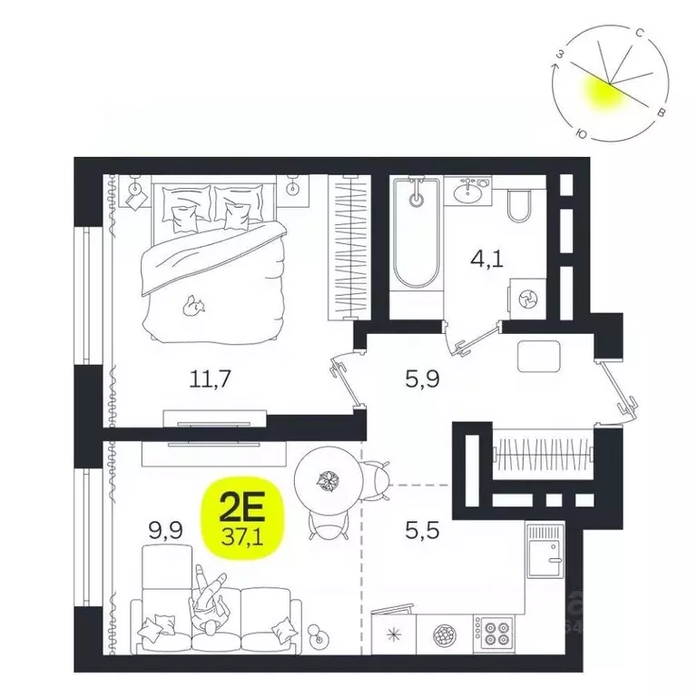 2-к кв. Свердловская область, Екатеринбург Южная Ботаника жилрайон, ... - Фото 1