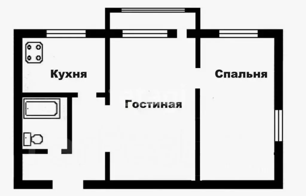 2-к кв. Татарстан, Казань Ферма-2 жилмассив, 76 (42.8 м) - Фото 1