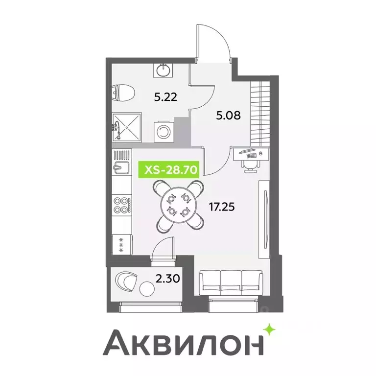 Студия Санкт-Петербург Аквилон Ливз 2 жилой комплекс (28.7 м) - Фото 0