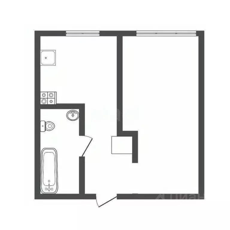 1-к кв. Удмуртия, Ижевск Кооперативная ул., 1 (29.0 м) - Фото 1