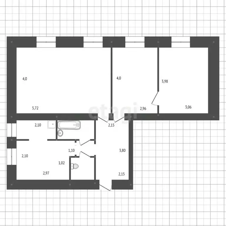 3-к кв. Амурская область, Белогорск Авиационная ул., 11 (70.4 м) - Фото 2