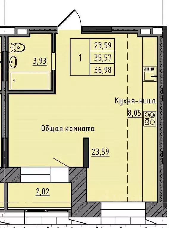 1-к кв. Саха (Якутия), Якутск 37-й кв-л,  (36.98 м) - Фото 0