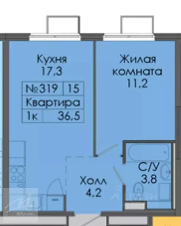 1-к кв. Москва Базовская ул., 15Бк2 (36.5 м) - Фото 1