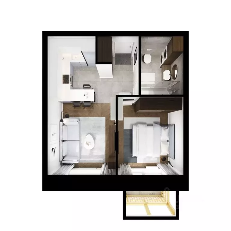1-к кв. Татарстан, Казань Нокса Парк жилой комплекс, 8 (35.3 м) - Фото 1