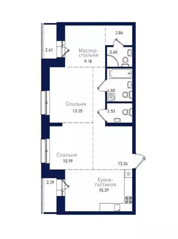 3-комнатная квартира: Благовещенск, Краснофлотская улица, 180 (79.2 м) - Фото 1