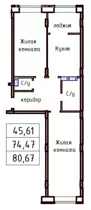 2-комнатная квартира: Чебоксары, улица Фридриха Энгельса, 7 (76.8 м) - Фото 1