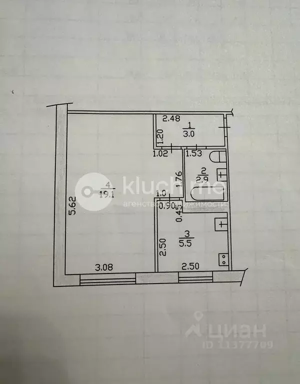 1-к кв. Татарстан, Казань ул. Нурсултана Назарбаева, 68 (30.5 м) - Фото 2