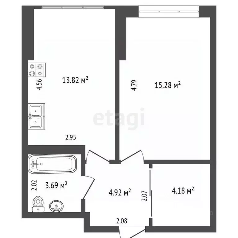 1-к кв. Ярославская область, Ярославль Красноборская ул., 38к3 (43.0 ... - Фото 0