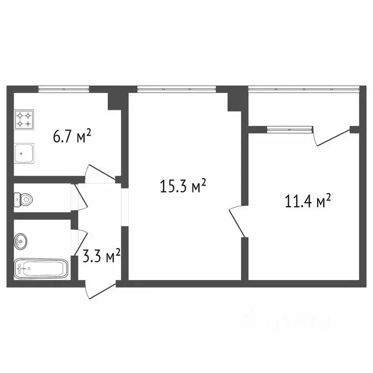 2-к кв. Красноярский край, Красноярск ул. 2-я Краснофлотская, 22 (41.9 ... - Фото 2