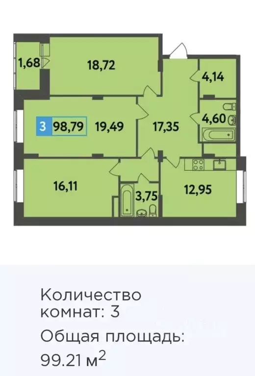 3-к кв. Московская область, Апрелевка Наро-Фоминский городской округ, ... - Фото 1