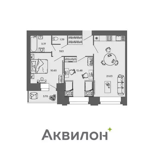 2-комнатная квартира: Архангельская область, Северодвинск (58.78 м) - Фото 0