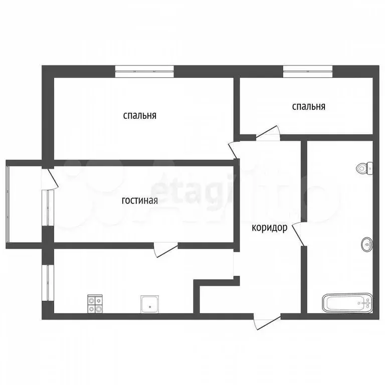 3-к. квартира, 58,7 м, 9/9 эт. - Фото 0