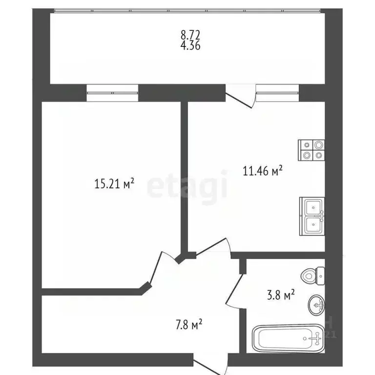 1-к кв. Марий Эл, Йошкар-Ола Спортивный мкр,  (42.63 м) - Фото 2