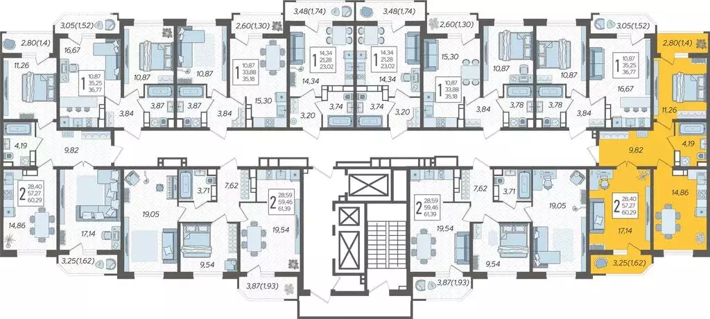 2-комнатная квартира: Краснодар, Уральская улица, 87/7 (60.29 м) - Фото 1