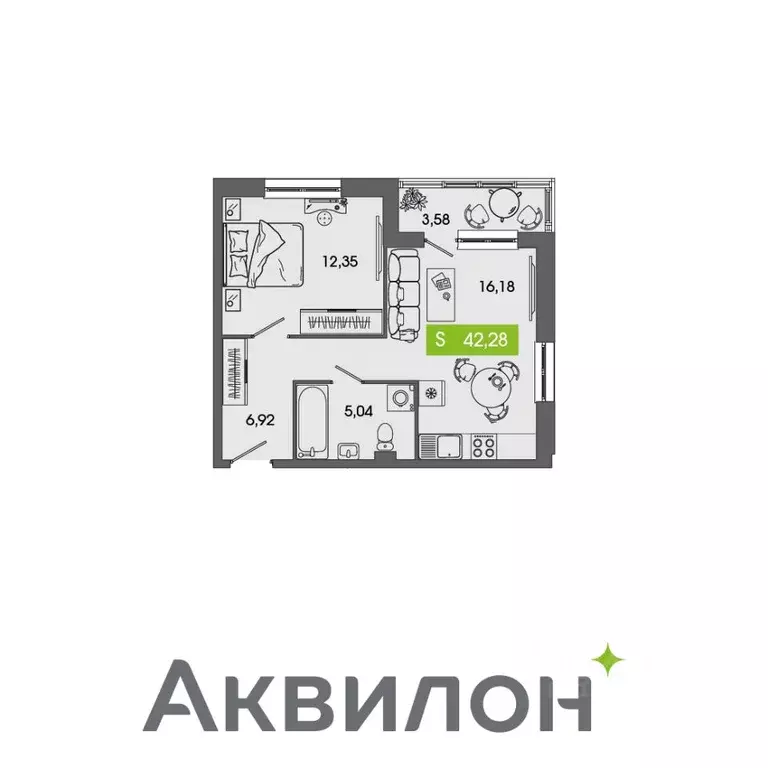 1-к кв. Архангельская область, Северодвинск Аквилон Севен жилой ... - Фото 0
