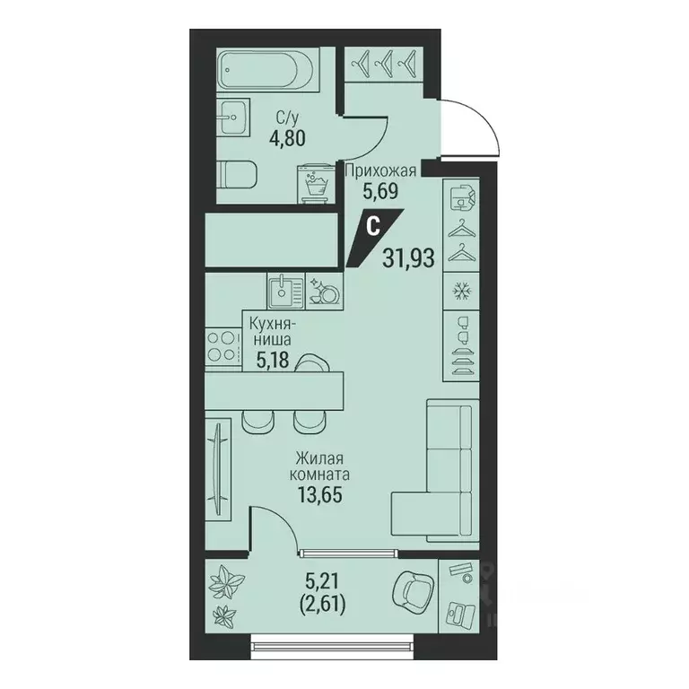 1-к кв. Свердловская область, Екатеринбург просп. Космонавтов, 100 ... - Фото 1