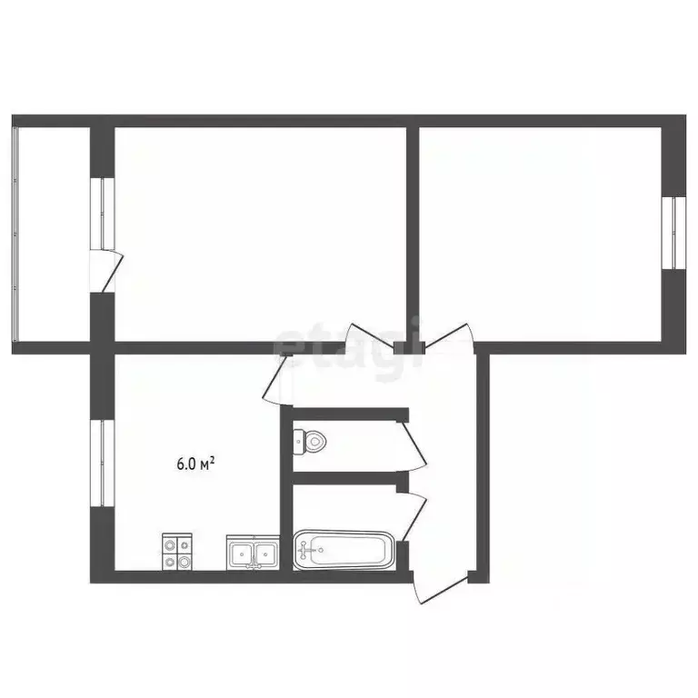 2-к кв. Московская область, Пушкинский городской округ, Правдинский ... - Фото 2