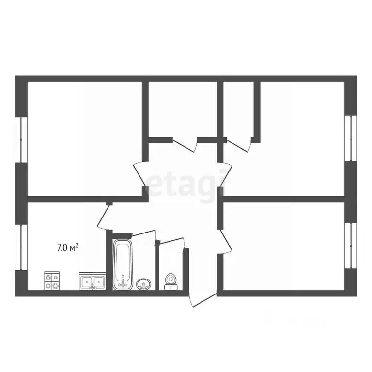 3-к кв. Ханты-Мансийский АО, Нефтеюганск 3-й мкр, 10 (62.0 м) - Фото 0