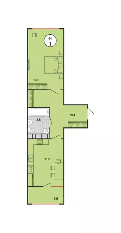 1-к кв. Ставропольский край, Михайловск Шпаковский район, пер. ... - Фото 1