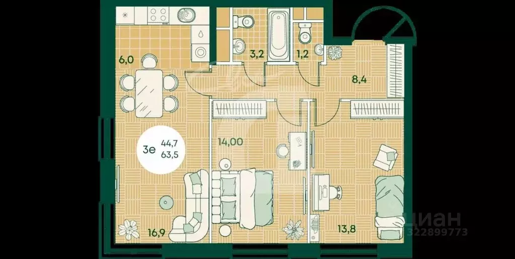 3-к кв. Адыгея, Тахтамукайский район, Яблоновский пгт Промышленная ... - Фото 2