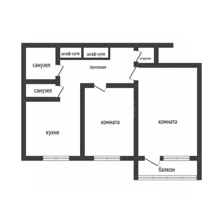 2-к кв. Приморский край, Владивосток ул. Гульбиновича, 21 (50.9 м) - Фото 1