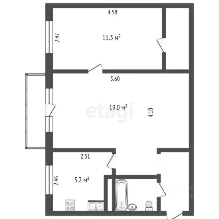 2-к кв. Архангельская область, Новодвинск ул. Уборевича, 22 (44.6 м) - Фото 1